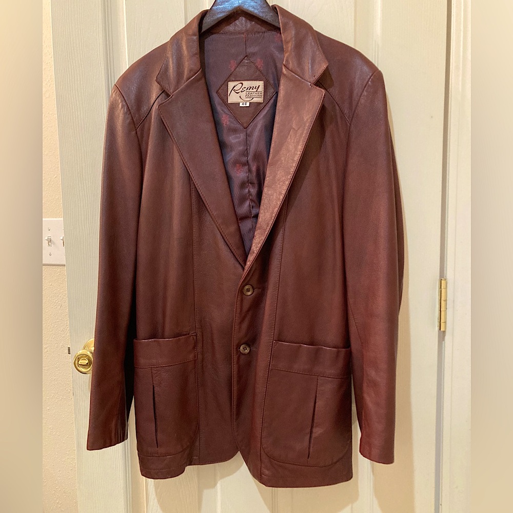 Remy Leather Men’s Burgundy Leather Jacket-Vintage